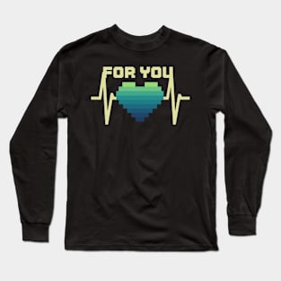 Retro style heartbeat for you Long Sleeve T-Shirt